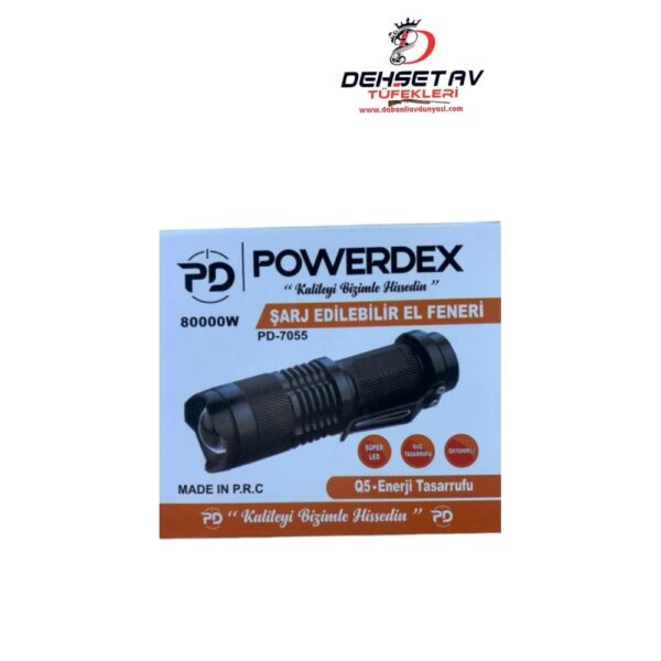 Powerdex Pd_7055 80000w Şarz Edilebilir Metal El Feneri