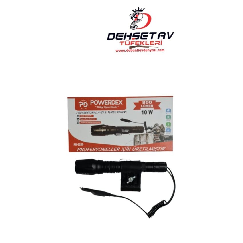 Powerdex Pd-8200 10w 800 Lümen Şarzlı Tüfek Feneri