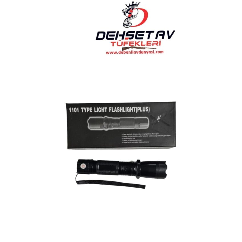 1101 Type Lıght Flashlıght Plus Elektroşoklu Şarjlı El Feneri