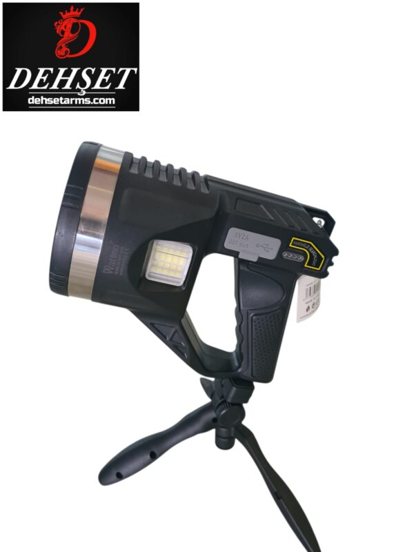 Watton WT-416 Tripod Güvenlik Feneri – P50 LED 150–750 M Menzi̇l – 8800 Mah Powerbank – 5 Mod – Type-C Şarj