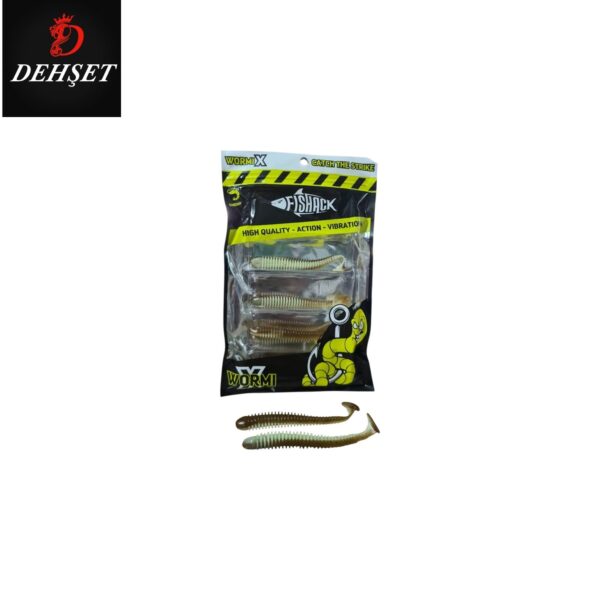 Silikon Kurt Yem - 4,2g 105mm - Turna/Levrek Silikonu - 1 Adet - Yeşil/Kahve